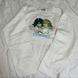 Fiorucci Super Crop Sweatshirt White